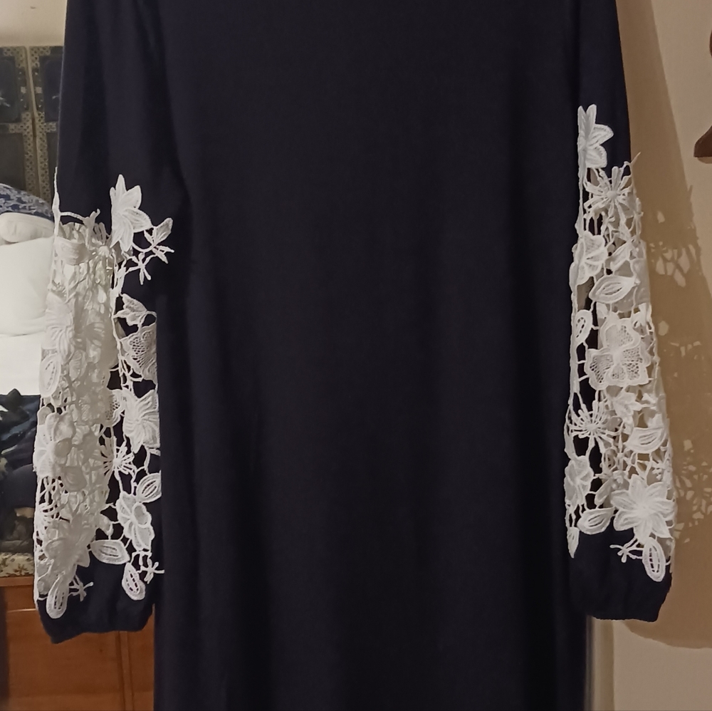 Black &White Embroidery dress